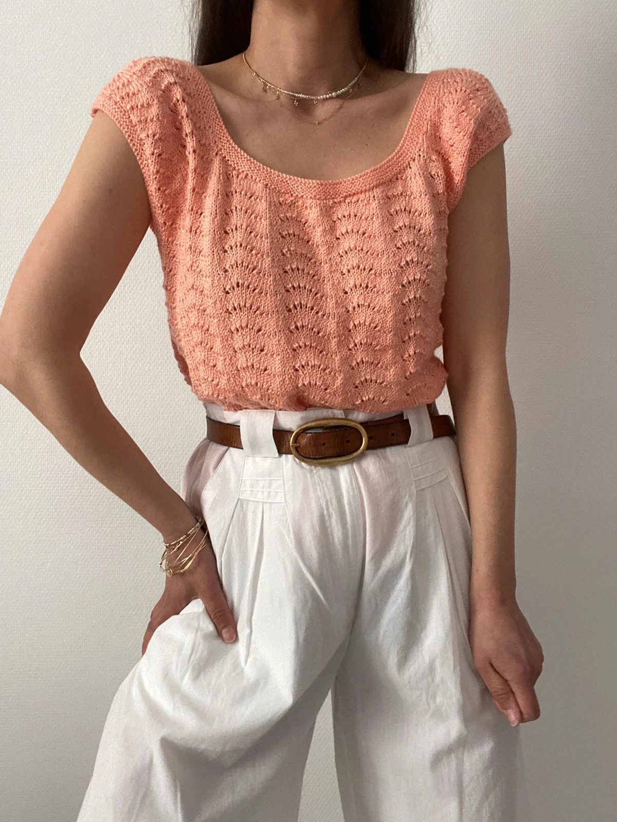 🌺Top sans manches style tricot